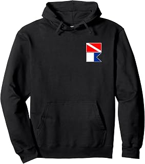 N. AMERICA & ALPHA ALFA INTERNATIONAL DIVER DOWN SCUBA FLAGS Pullover Hoodie