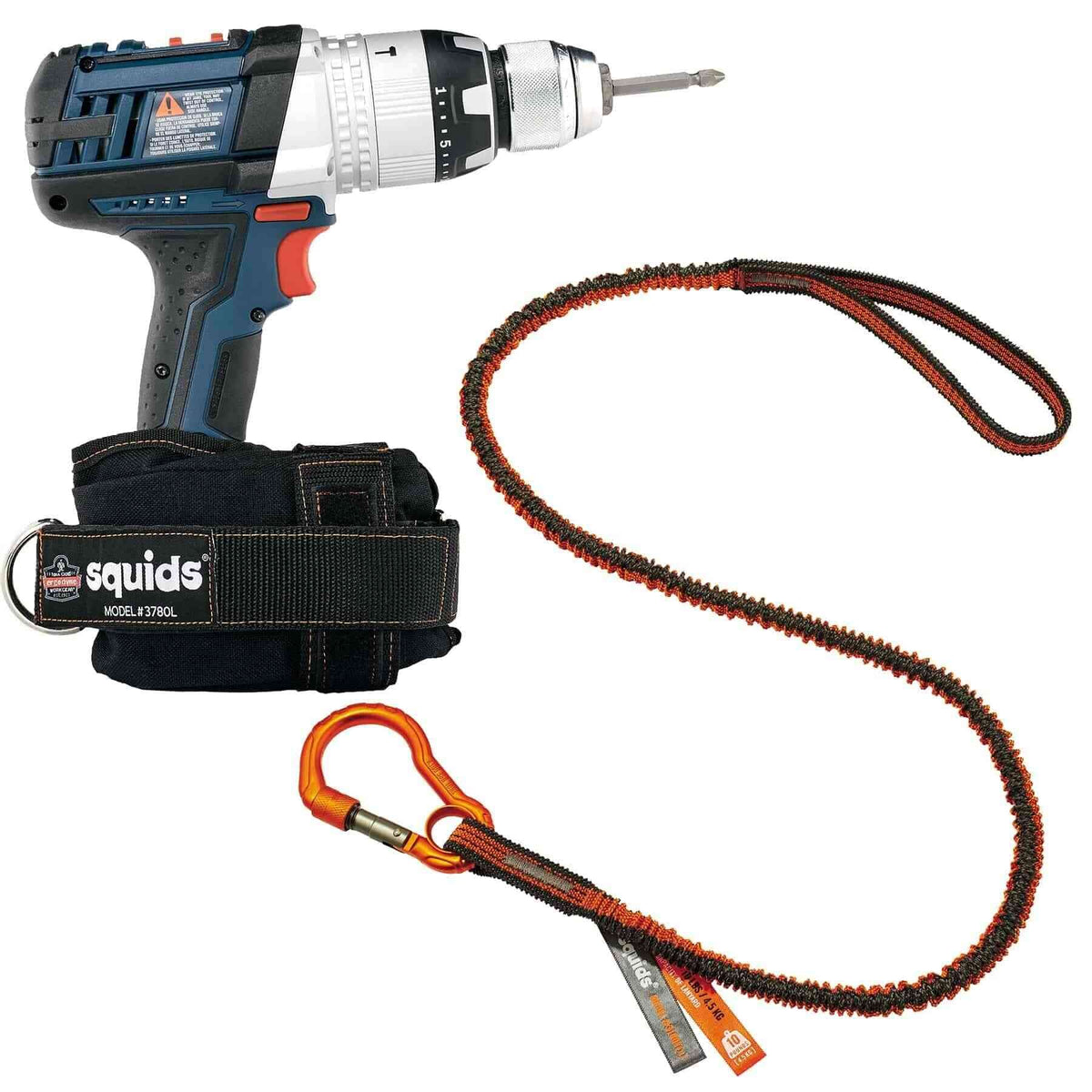 Squids 3191 Power Tool Tethering Kit by Ergodyne – Kit, Aluminum, High-visibility, Model 19661