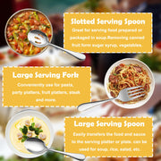 IAXSEE Serving Utensils Set, Stainless Steel, 11 Piece, Silver