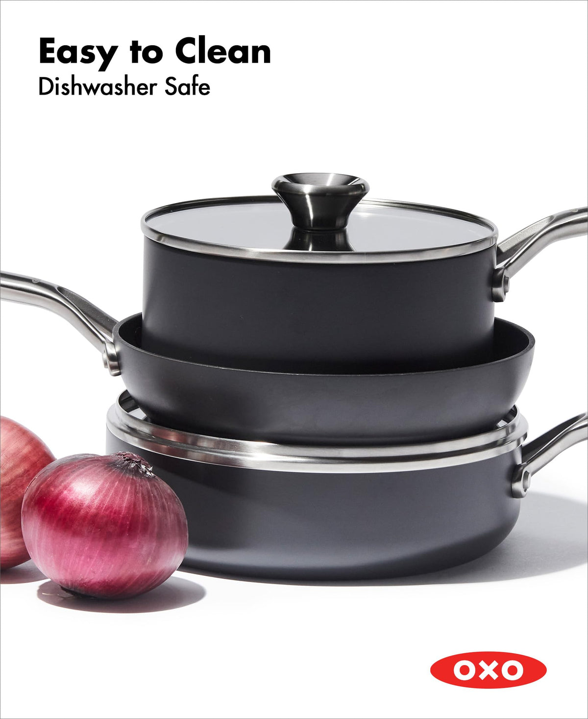 OXO 5-Piece Cookware Pots and Pans Set / Pots and Pans Set / Black Cookware Sets