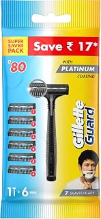 Gillette Guard Manual Shaving Razor Blades - 6 Cartridges, 1 Razor
