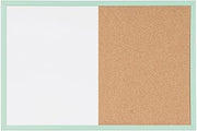 MasterVision Pastel Combo Bulletin and Dry Erase Board, 24" x 18", Green Frame, Decorative Magnetic Whiteboard and Cork Board, Wall Décor for Home, Office, Dorm, or Classroom