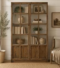 Crafters and Weavers Rustic Modern Farmhouse Modular Cabinet in Pine Wood