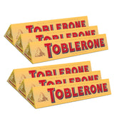 SWISS MILK CHOCOLATE WITH HONEY AND ALMOND NOUGAT 6 X 100 G BARS by Toblerone – 3.5 Ounce (Pack of 6), golden brown