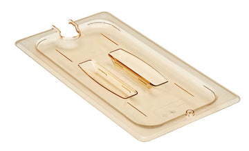 Food Pan Lid 1/3 H-Pan Handle Notched Amber Case Qty by Cambro – High Heat, AMBER, Pack of 6, Model 30HPCHN150