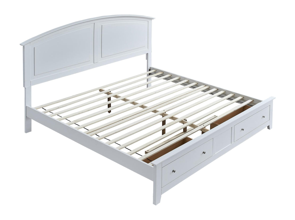 Hammond Full Bed White by Glory Furniture – Full, Wood, White, Model G5490B-FSB