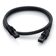 CSL - CAT 8.1 Network Cable 40 Gbits - 3 m - Cotton Jacket - Black Series - LAN Cable Patch Cable RJ45 - CAT 8 Gigabit Ethernet Cable - 40000 Mbits - S/FTP PIMF Shielding