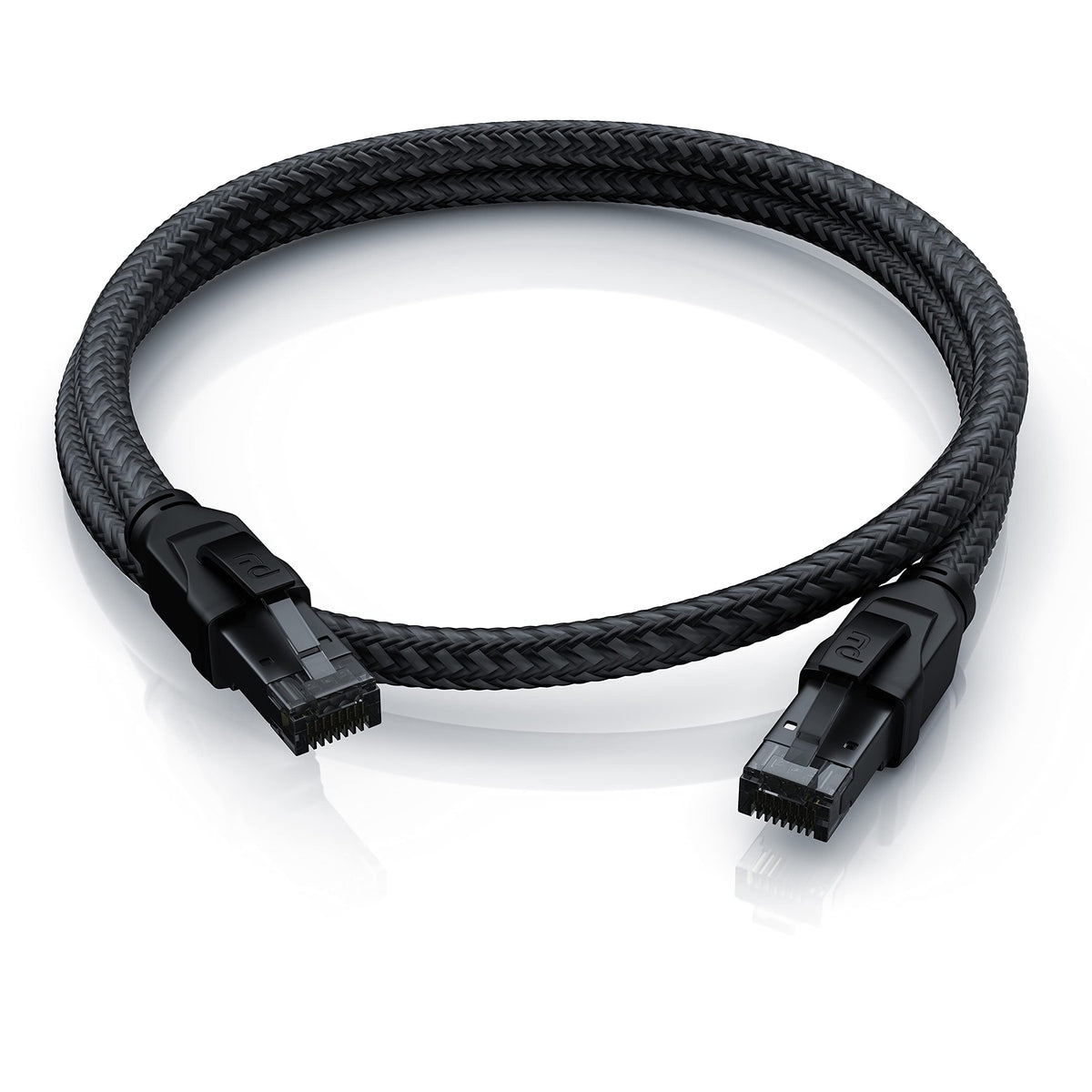CSL - CAT 8.1 Network Cable 40 Gbits - 3 m - Cotton Jacket - Black Series - LAN Cable Patch Cable RJ45 - CAT 8 Gigabit Ethernet Cable - 40000 Mbits - S/FTP PIMF Shielding