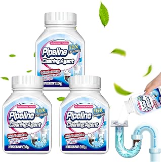 Powder Drain Clog Remover Pipeline Dredging Agent For Sink Shower (3PC) | No‑Splash Powder Formula, Simple Pour‑Wait‑Rinse Operation, Prevents Clogs & Odors, Multi‑Household‑Drain Compatibility