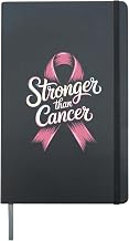 Stronger Than Cancer Breast Cancer Awareness Hardcover Journal, Black