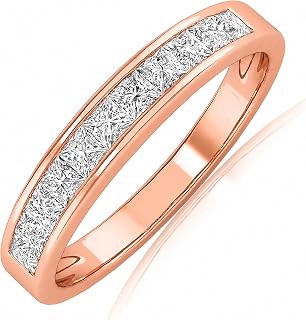 1 Carat LAB GROWN Princess Cut Channel Set Diamond Wedding Band Ring