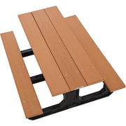 Outdoor 6' Rectangular Picnic Table by Global Industrial – 73.23 inches x 58 inches x 30 inches, Recycled Plastic, Cedar, Model 271677CD