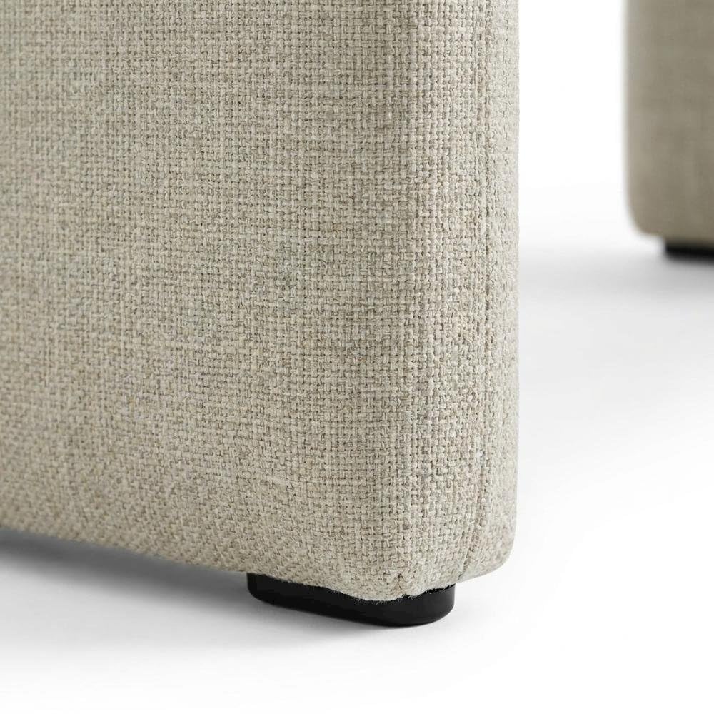 Fabric-Upholstered Dining Chair with Arms and Thick Cushion by Furnifact – Polyester, Linen Brown