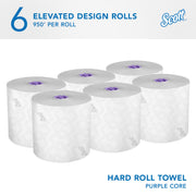 Hard Roll Paper Towels by Scott Professional – 6 Rolls × 950'/Roll - Elevated Design, Paper, White, Pack of 6, Model 02001