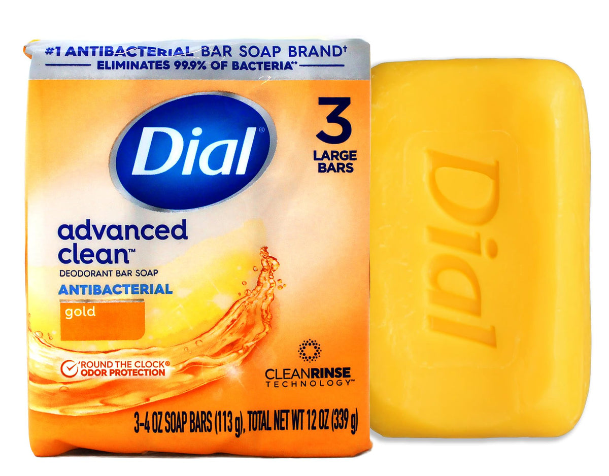 12402 4 oz. Gold Dial Antibacterial Soap Bars – 4 Ounce (Pack of 3), Model 2410