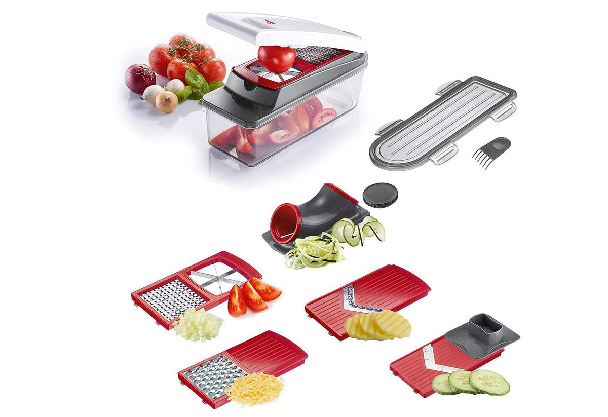 Multi-Slicer Dicer Star by Westmark – 11 piece set, Plastic, Red/Black, Pack of 11, Model 97112260