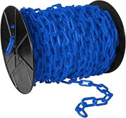 Mr. Chain Plastic Barrier Chain Reel, Sky Blue, 125 ft Length (50124)