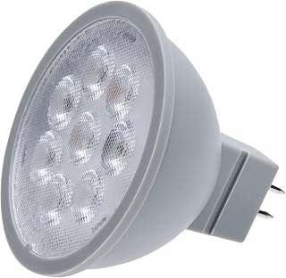 Satco S11341 6W MR16 LED Lamp, Dimmable, 3000K Warm White, 550 Lumens, Gray, GU5.3 Base, 24V AC/DC, Damp Location, 50W Incandescent Equivalent, Rated for Enclosed Fixtures (6 Pack)