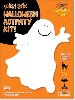 Wikki Stix Halloween Activity Kit for Kids. Make Your own Halloween Crafts & Decorations! Non-Spooky Gift for Ages 3 & up. Comes with 72 and Instructions for 9 Festive Activities.