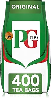 PG Tips Original English Black Tea Bags, 400 Teabags | Flavourful & Full-bodied with the Perfect Flavour Release. 400 Plant Based Biodegradable Teabags.