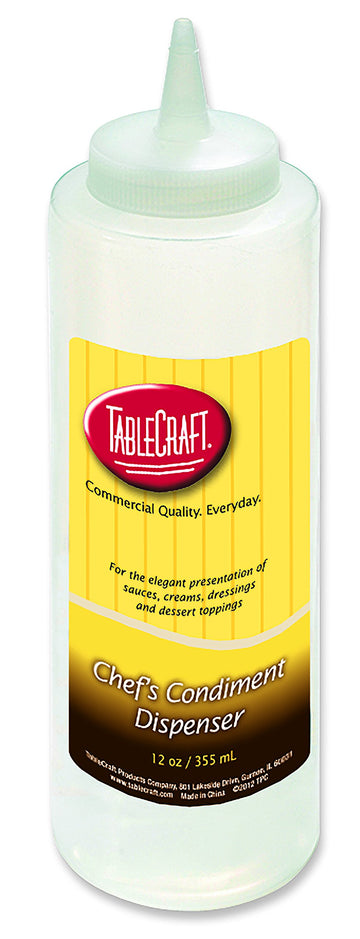 12 oz Plastic Squeeze Bottle by Tablecraft – 12 Ounces, Plastic, Model COMINHKR037995