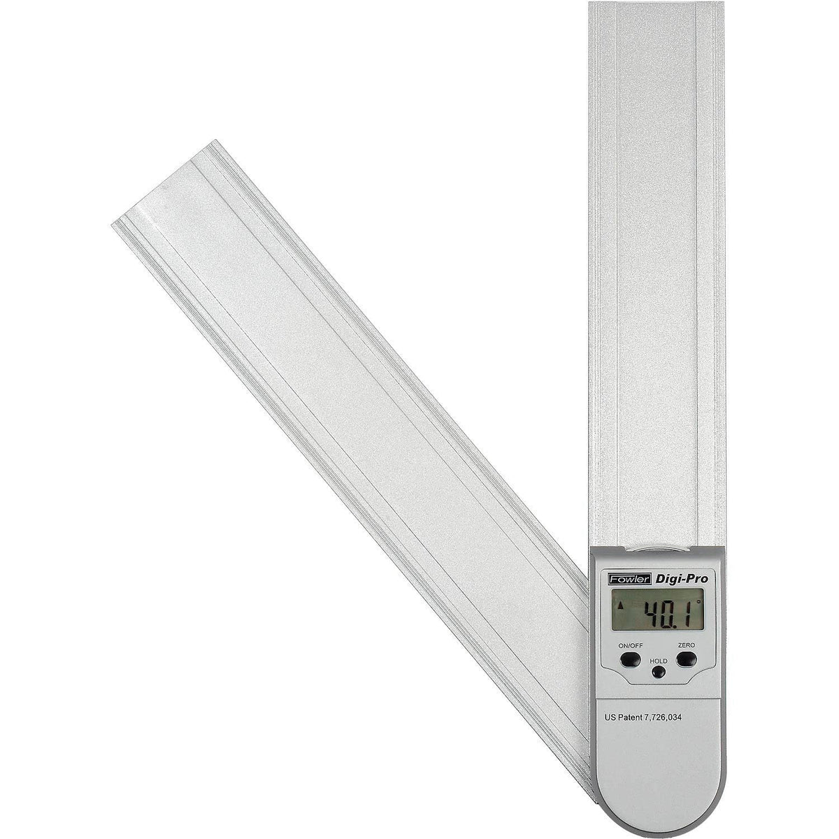 Digi-Pro Electronic Protractor by Fowler – 14"L x 3.5"W x 0.75"H, Aluminum, Gray, Model 54-440-775-1