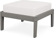 Polywood Ottoman, Slate Grey/Textured Linen