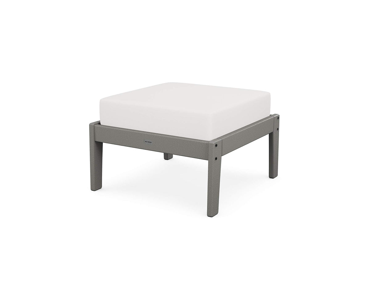 ® Ottoman by Polywood – Medium, High-density Polyethylene, Slate Grey / Textured Linen, Model 4410-GY152939