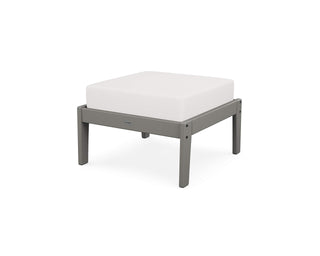 ® Ottoman by Polywood – Medium, High-density Polyethylene, Slate Grey / Textured Linen, Model 4410-GY152939