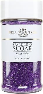 India Tree Violet Sparkling Sugar, 3.5 oz | Vibrant Purple Decorating Sugar for Baking