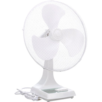 Oscillating Office Fan by TPI – 2, Plastic, White, Model ODF-16