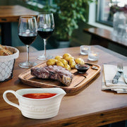 Qlans Ceramic Gravy Boat, 18 Ounces, White