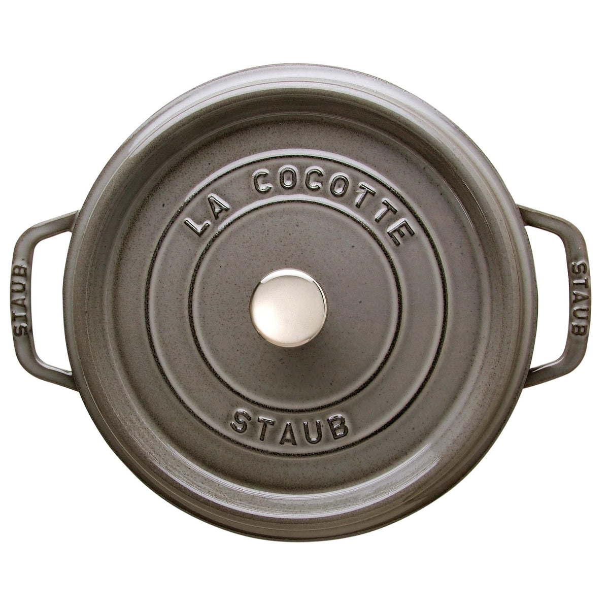 Cast Iron Round Dutch Oven by STAUB – 4-qt Round, 3.9 quarts, Cast Iron, Graphite Grey, Model 40500-246