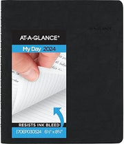 AT-A-GLANCE 2024 Daily Appointment Book Planner, 6-1/2" x 8-3/4", Medium, The Action Planner, Black (70EP030524)