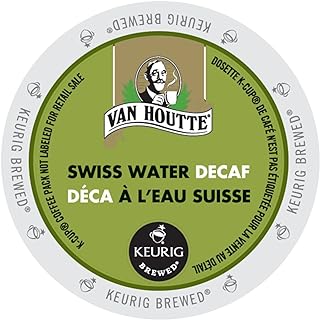 Van Houtte Cafe Swiss Water Decaf, Fair Trade & Organic Light Roast Coffee for Keurig Brewers, 24-Count K-Cups (Pack of 2)