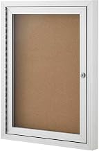 Global Industrial 1 Door Enclosed Bulletin Board, 24" W x 18" H, Keyed Lock