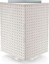 Azar Displays 701414-WHT Rotating Display Stand - 4-Sided Display Racks for Craft Shows - Peg Display Carousel (14” W x 14” D x 20” H) - Easy Assemble Revolving Display for Retail - Pegboard Organizer (White)