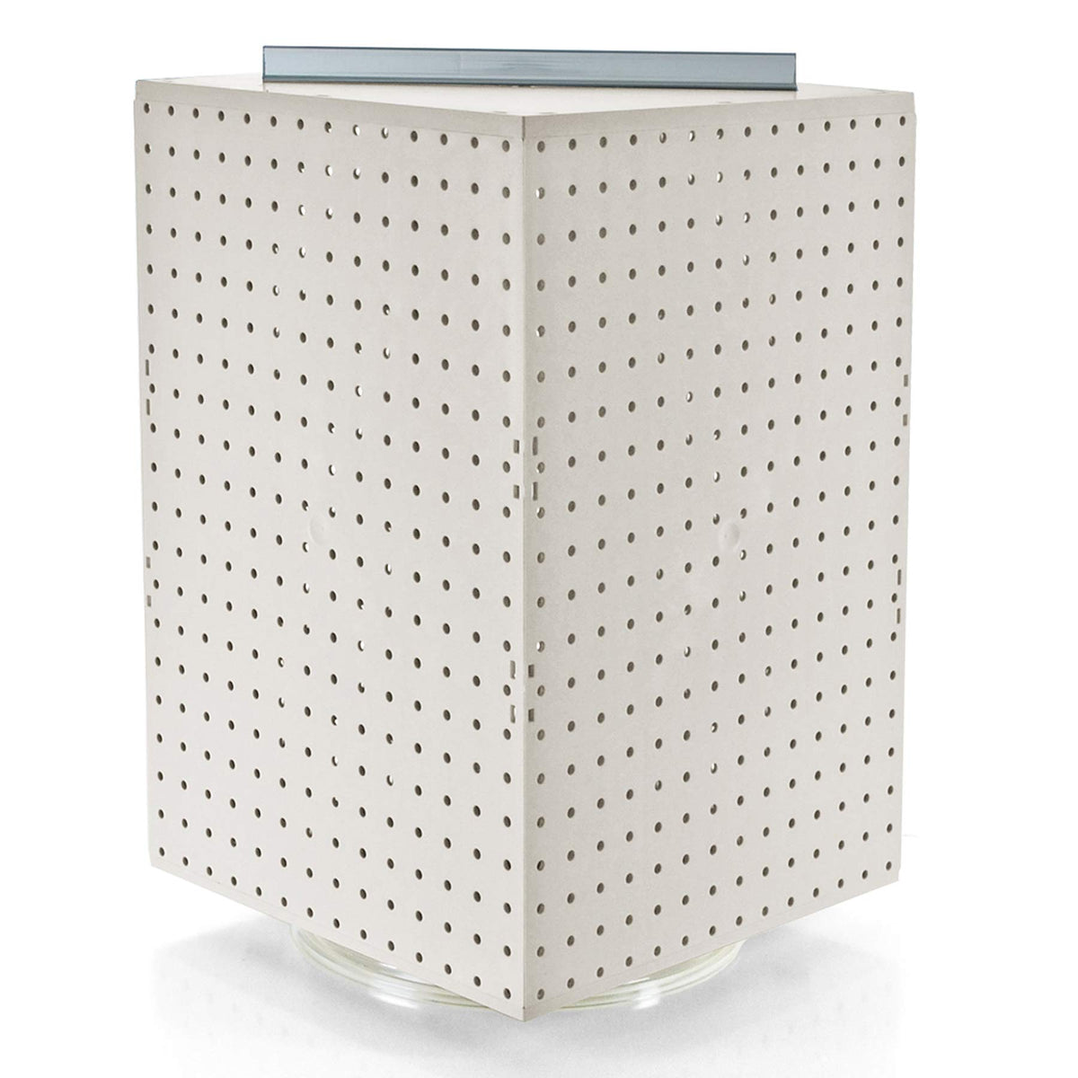 Rotating Display Stand - 4-Sided Display Racks for Craft Shows - Peg Display Carousel (14” W x 14” D x 20” H) - Easy Assemble Revolving Display for Retail - Pegboard Organizer