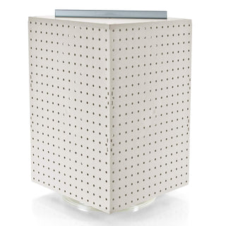 Rotating Display Stand - 4-Sided Display Racks for Craft Shows - Peg Display Carousel (14” W x 14” D x 20” H) - Easy Assemble Revolving Display for Retail - Pegboard Organizer