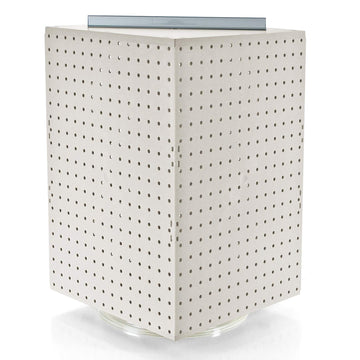 Rotating Display Stand - 4-Sided Display Racks for Craft Shows - Peg Display Carousel (14” W x 14” D x 20” H) - Easy Assemble Revolving Display for Retail - Pegboard Organizer