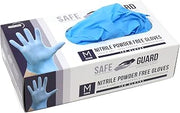 Safeguard Nitrile Disposable Gloves, Powder Free, Food Grade Gloves, Latex Free, 100 Pc, Medium