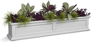 Mayne Fairfield 60in Self-Watering Rectangular Window Box Planter, White | Self-watering, All season, Fade resistant, Mounting brackets included, Built-in overflow, 15-year warranty