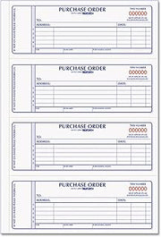Rediform 1L176 Purchase Order Book 7 x 2 3/4 Two-Part Carbonless 400 Sets/Book
