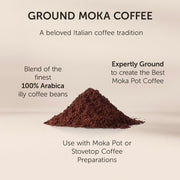 Ground Moka Coffee by illy – 8.8 Ounce (Pack of 6), Pack of 6, Model 8866