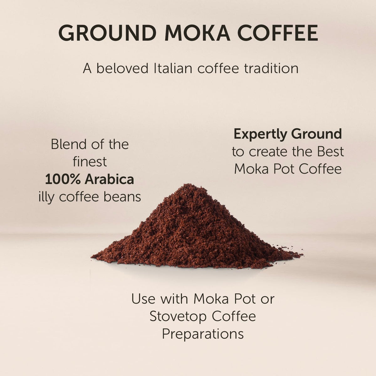 Ground Moka Coffee by illy – 8.8 Ounce (Pack of 6), Pack of 6, Model 8866
