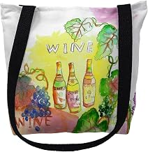 Betsydrake TY078G 18 x 18 in. Wine Bottles Tote Bag - Large
