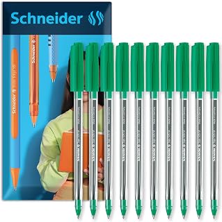 Schneider Tops 505 Ballpoint Pen Medium 0.5mm Green Ink Pack of 10 | 0.5mm Writing Line, Visible Ink Supply, Smudge-Resistant, For Home, Work & Office Use