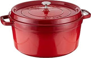 STAUB Cast Iron 9 quart Round Cocotte - Cherry