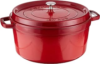 STAUB Cast Iron 9 quart Round Cocotte - Cherry