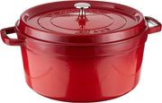 Cast Iron 9 quart Round Cocotte - Cherry by STAUB – 9-quart, 9 quarts, Cast Iron, Cherry, Model 1103203